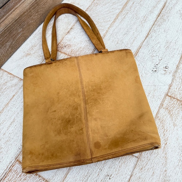 Coach Vintage 60’s Bonnie Cashin Skinny Kisslock Tote Camel Leather - Picture 11 of 16